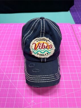 KBETHOS Navy 'Vibes' Patch Baseball Hat